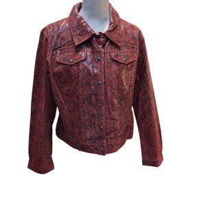 Vintage Albert Duke Women's 2XL Red Leather Jacket NWT